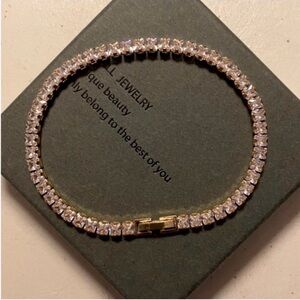 7CT Princess Cut Lab Created Diamond Tennis Bracelet 14K Yellow Gold Plated